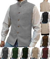 Stehkragen Herren Tweed Weste