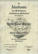 Diplom Urkunde Ehren Doktor