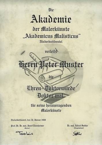 Diplom urkunde ehren doktor - ehren,