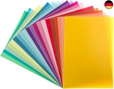 Transparentpapier DIN A4, 20 Farben, 130g/m², buntes Papier zum Basteln, für S