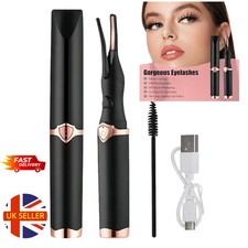 Elektrische USB wiederaufladbare beheizte Wimpernzange Langanhaltendes Make-up-Werkzeug SCHWARZ
