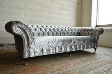 Silber chesterfield textil - chesterfield,