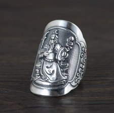 I05 Herren Ring Silber 925 Guan Gong Guan Yu chinesischer General Geschichte