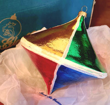 Christbaumschmuck, gr. Kreisel,  ca 17cm, LAUSCHA GLAS, 90er J. , Christmas