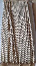 1 Meter Kordel, Satinkordel, Zierkordel CREME Glänzend 4 mm  HOTEX, BW / Viskose