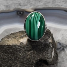 Malachit Ring, 925er Silber