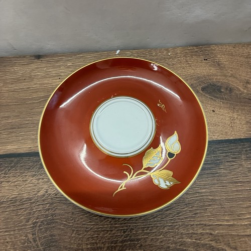 1764 untertasse rot gold - untertasse,