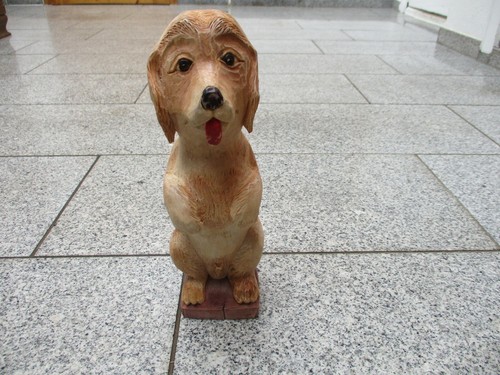 Hund holzfigur holzschnitzerei - holzfigur,