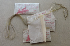 orig. alt 5x Christbaum Schmuck / glattes Engelshaar Gold / in OVP