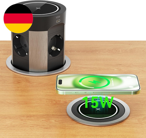Versenkbare steckdose mit - steckdose, usb