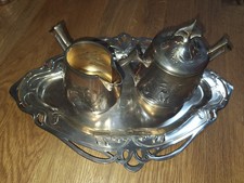 Jugendstil Tablett Milchkännchen Und Zuckerdose