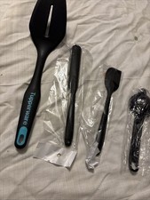 Teigschaber Kunststoff Tupperware Schwarz 4 Stück Set Küche Kochen Ei Trenner 