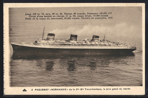 Passagierschiff normandie - ak,