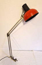 Vintage Lival Architektenlampe 70er Klemmlampe  Rot Schwarz Tischlampe