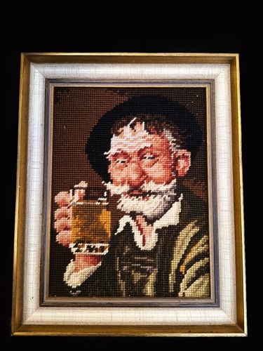 Gobelin stickbild alter mann - stickbild,