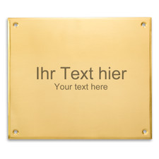 Namenschild, Türschild, Messingschild mit Gravur,  178 x 153 mm aus Messing