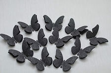 16 Set 3D Schmetterlinge Glanz Schwarz  Wanddeko 