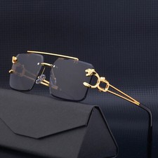 Designer Sonnenbrille Stylisch Vintage Brille Cool Gold Leopard 5205 S