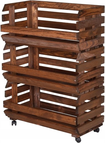 Obstkiste holz rollen - obstkiste,