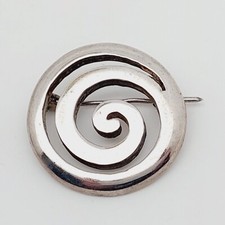925 Silber Spirale Brosche Modernist Silberschmuck Sterling Vintage 