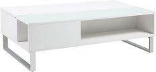 AC Design Möbel 49942 Nikolaj Couchtisch Glas Auszugsfunktion  Stauraum S30/C17