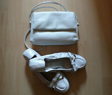 Ballerinas von Kennel & Schmenger Gr. 37,5 + Fabiani Tasche in Weiß
