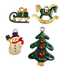 4 x Zinn Christbaumschmuck