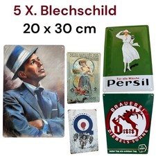 Konvolut 5 Blechschild Retro