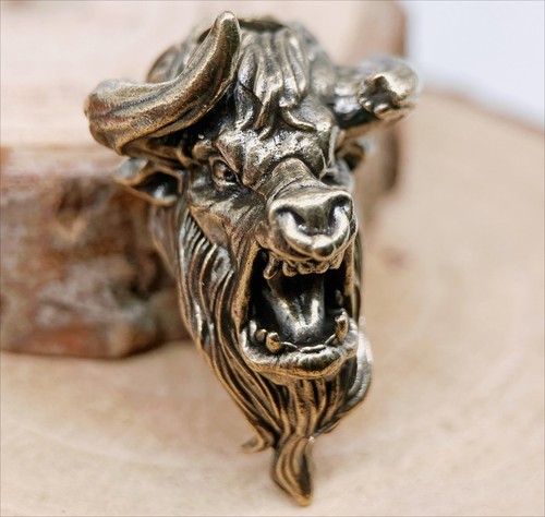 Bison kopf messing perle - kopf,