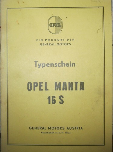 Opel manta 1 - 1,6s, 1970