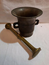 dekorativer alter Bronze Mörser mit Stößel / Pistill  Gesamtgewicht 1972 Gramm 