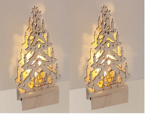 Led weihnachtsbaum holz - 2,