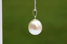 P008 10-11mm Süßwasser Perlen Schmuck Anhänger ohne Halskette Kette 925 Silber