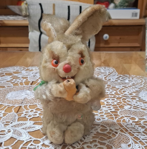 Vintage plüschhase beige mit - vintage,