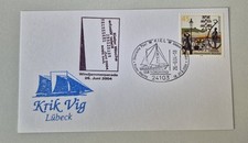 Postkarte mit schiffsstempel - postkarte,