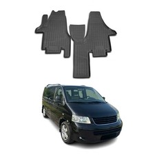 OMAC Gummimatten Fußmatten für VW Multivan T5 2003-2015 TPE Matten Schwarz 2x