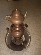Antiker alter Messing Holzkohle Samowar mit Tablet gestempelt ca. 1900