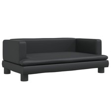 Kindersofa Schwarz 80x45x30 Cm Kunstleder Kindercouch Kindermöbel Kinderz B-Ware