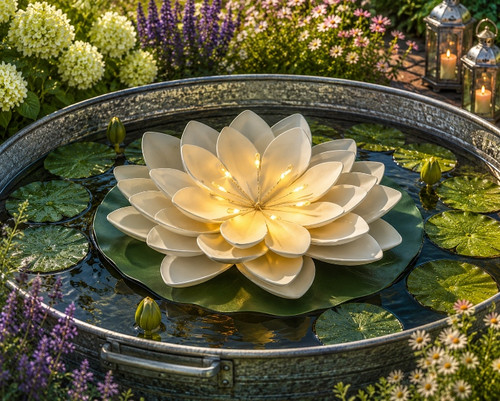 Schwimmende seerose blume rose - schwimmende,