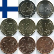 Finnland Euromünzen von 1999 bis 2025, unzirkuliert/bankfrisch