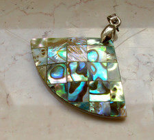 KettenAnhänger Perlmutt Muschel Mosaik türkis lagune meergrün Perle Meer Strand