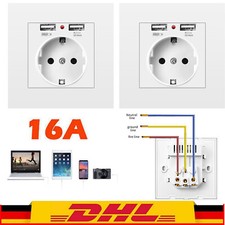 2X Steckdose Einbausteckdose