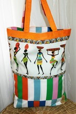 Einkaufstasche Afrika ,Wendetasche, Beutel ,Shopper selbst genäht