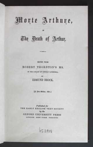 Morte arthure the death - arthure,, of