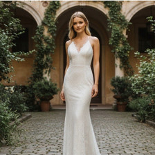 Lulus White Lace Gown XS