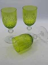 Weingläser/ Römer  grün 3 Stück Kristall Glas Überfangglas  50/ 60er Jahre