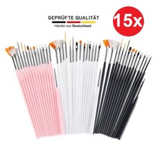 15 Stück Maniküre Nail Art Pinsel Set UV Acry Gel Nageldesign Weiß &Dotting Tool