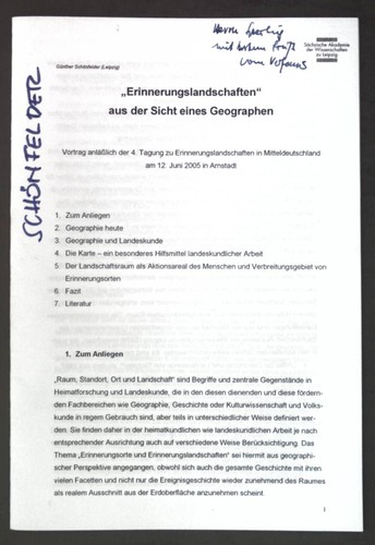 Erinnerungslandschaften aus - "erinnerungslandschaften",