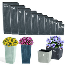 Blumenkübel Blumentopf Betonoptik Eckig Hoch/Niedrig mit Einsatz 12 Größen