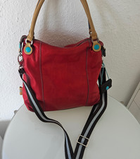 Neuwertig Gabs echtes Leder Handtasche Schultertasche Bordeaux Dunkelrot Kroko